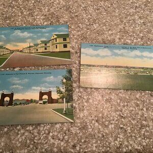 Lot of 3 Postcards from Fort Francis E. Warren - Cheyenne, Wyoming - Unused